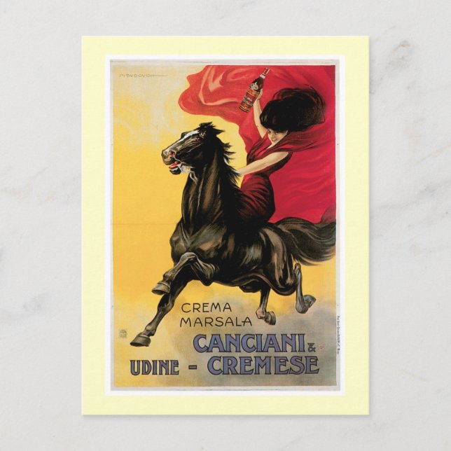 Postal Arte y vinos de época cancianí y cremés (Anverso)