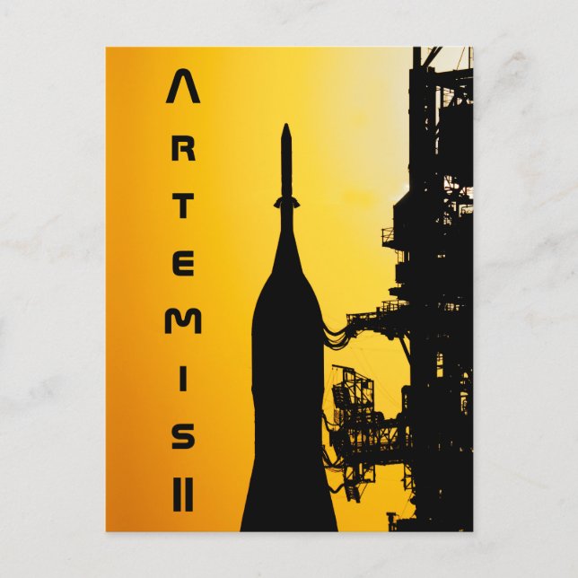 Postal Artemis II hacia la plataforma de lanzamiento (Anverso)