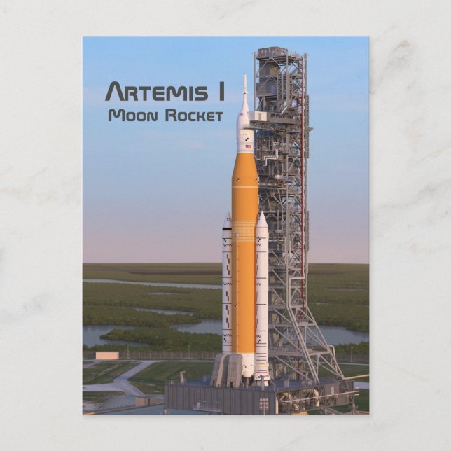 Postal Artemis One Moon Rocket on Pad (Anverso)