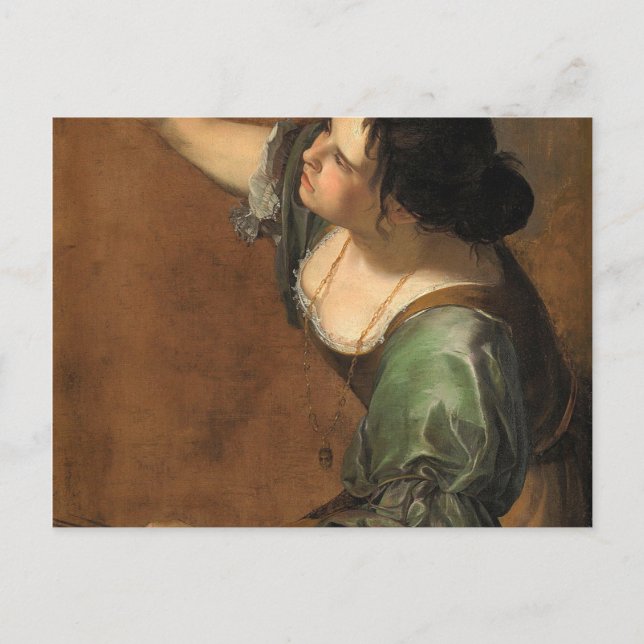Postal Artemisia Gentilesc Pintura Alegoria Retrato (Anverso)