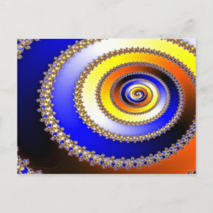 Postal ARTes abstractos - Espiral azul amarillo
