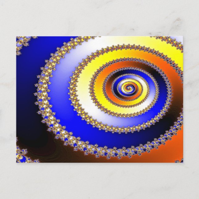 Postal ARTes abstractos - Espiral azul amarillo (Anverso)