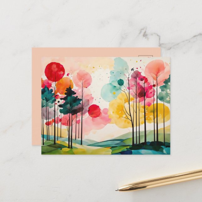 Postal Artes acuáticas de la primavera caprichosa (Anverso/Reverso In Situ)