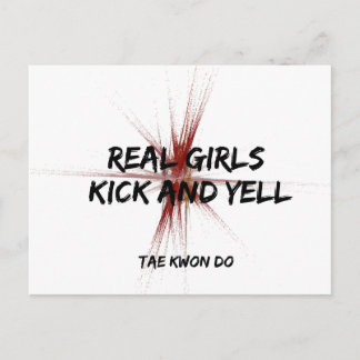 Postal Artes marciales Chicas de Taekwondo patean y amari