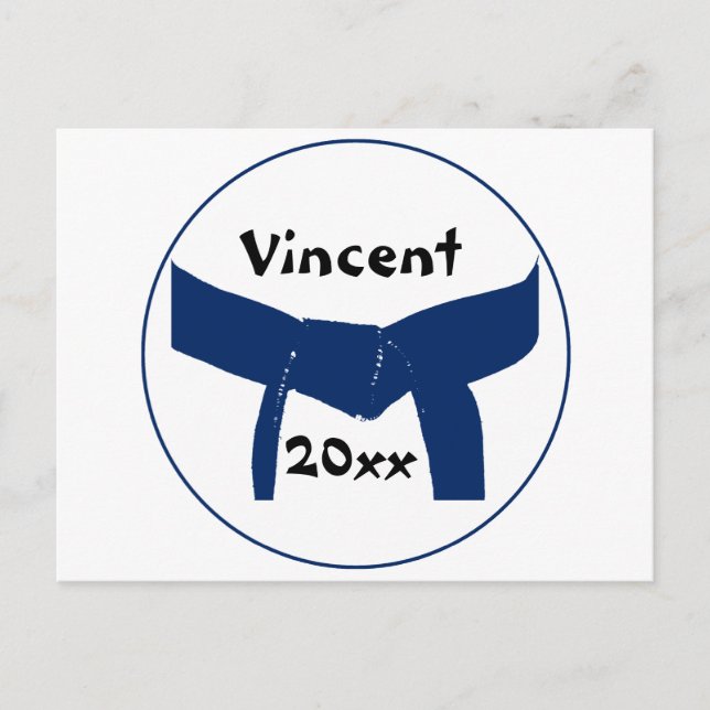 Postal Artes marciales cinturón azul oscuro (Anverso)