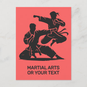 Postal Artes Marciales de Texto y Color Personalizados