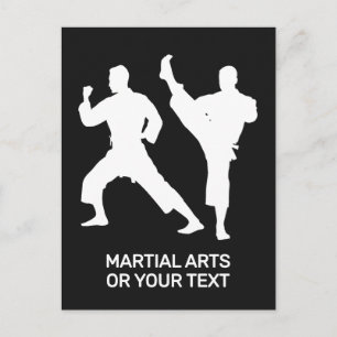Postal Artes Marciales de Texto y Color Personalizados