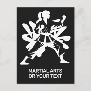 Postal Artes Marciales de Texto y Color Personalizados