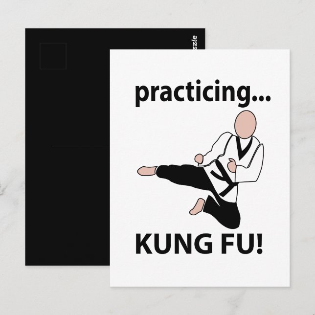 Postal Artes marciales del cinturón negro de Kung Fu (Anverso / Reverso)