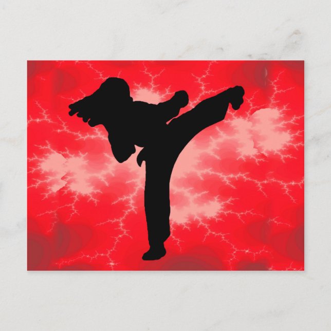 Postal Artes Marciales Mujer Rayo Rojo (Anverso)