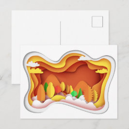 Postal Artesanía de papel colores de otoño