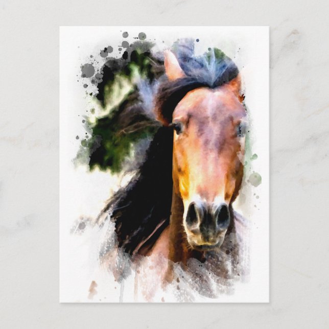 Postal *~ Artesanía del equino de pintura artística de ca (Anverso)
