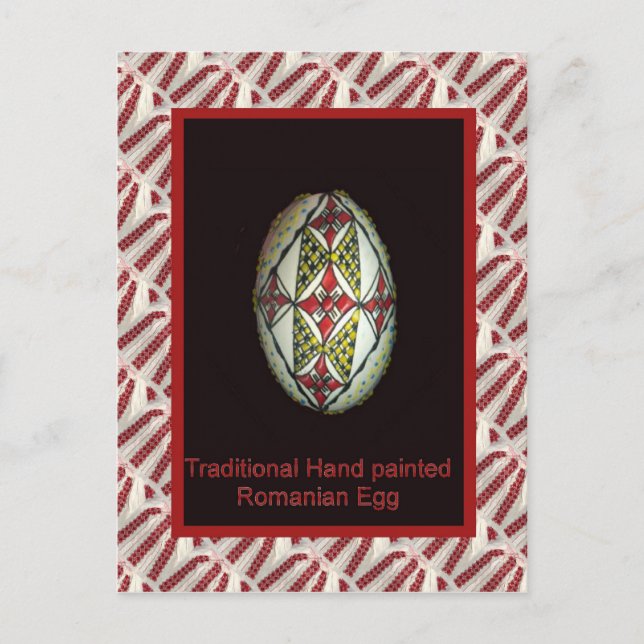 Postal Artesanía tradicional rumana hecha a mano (Anverso)