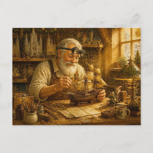 Postal Artesano Fabricante de Juguetes de Estilo Antiguo