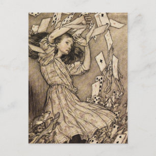 Postal Arthur Rackham Alice En El País De Las Maravillas