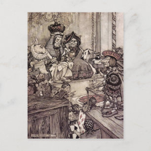 Postal Arthur Rackham Alice En El País De Las Maravillas
