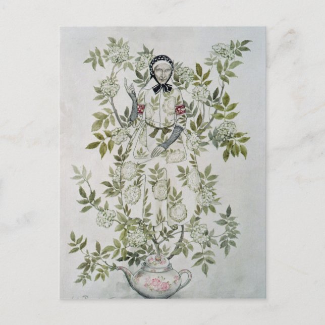 Postal Arthur Rackham | En medio de un árbol se sentó una (Anverso)