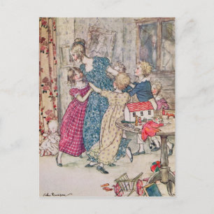 Postal Arthur Rackham   Grupo ruidoso y bullicioso