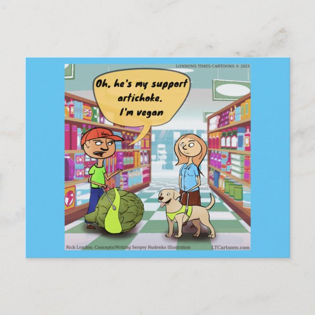 Postal Artichoke de apoyo emocional Rick London Comic (Anverso)