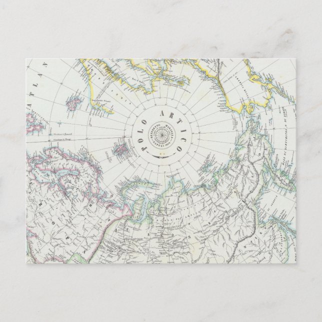 Postal Ártico, Hemisferio Norte (Anverso)