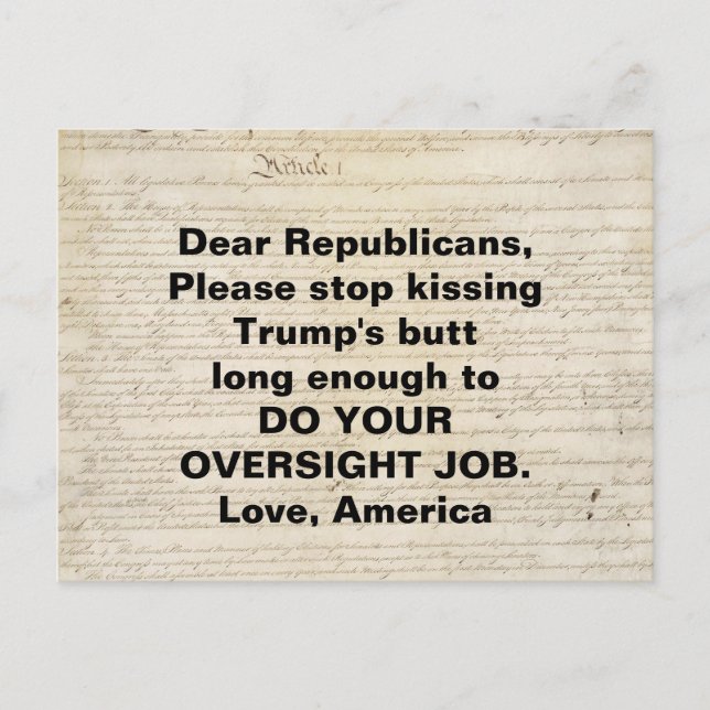 Postal Artículo I Constitución Congreso Hacer su trabajo (Anverso)