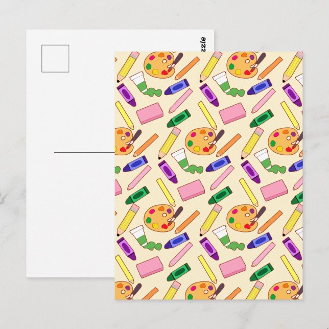 Postal Artículos de arte coloridos (Anverso / Reverso)