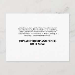 Postal Artículos de inculpación — Impugnar a Trump y la v