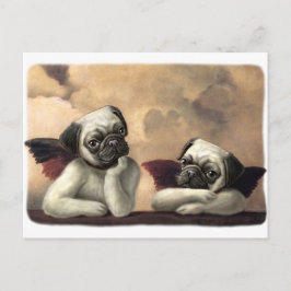 Postal Artículos de regalo de Angelic Pug Cherub
