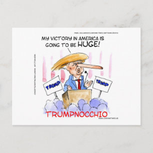 Postal Artículos divertidos de Trumpnocchio Donald Trump