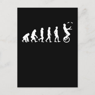 Postal Artista de circo jugando con monociclo