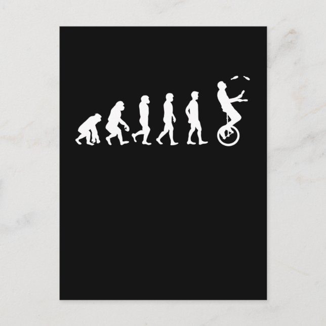 Postal Artista de circo jugando con monociclo (Anverso)