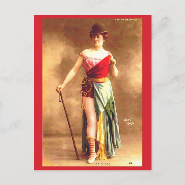 Postal Artista de De Clercq en el Casino de París en los  (Anverso)
