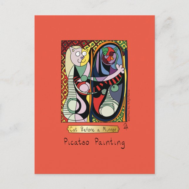 Postal Artista de gatos divertida (Anverso)