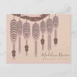 Postal Artista de Macramé Diseñador Artesanal Negocio de 