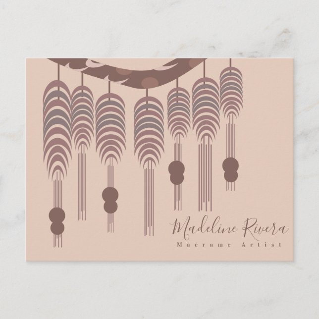 Postal Artista de Macrame Diseñador Artístico Hecha a Man (Anverso)