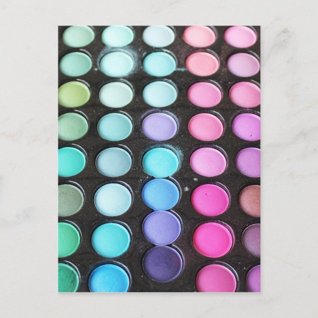 Postal Artista de maquillaje colorido femenino (Anverso)