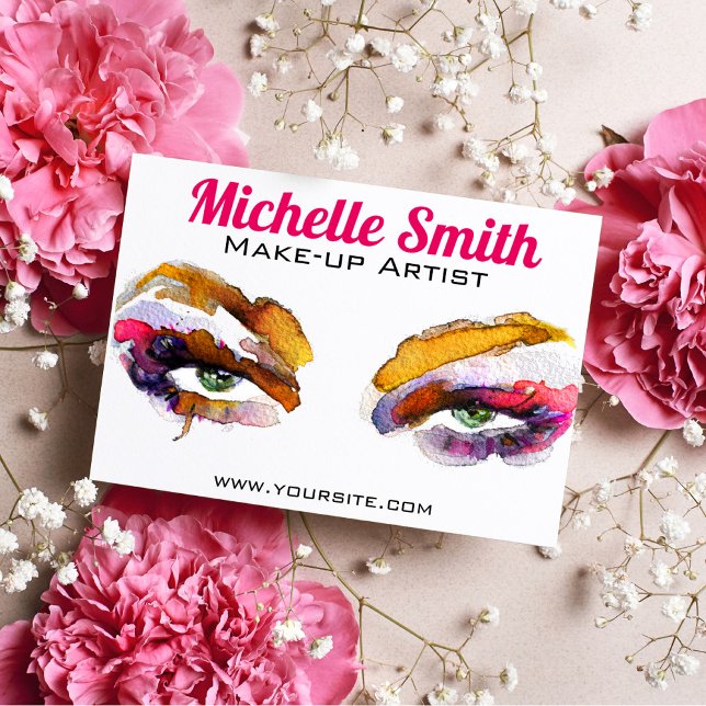 Postal Artista de maquillaje de color acuático vibrante d (Subido por el creador)