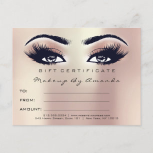 Postal Artista de maquillaje de extensión de certificado 