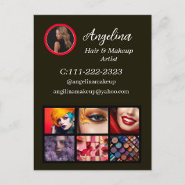 Postal Artista de maquillaje de fotos Black Modern