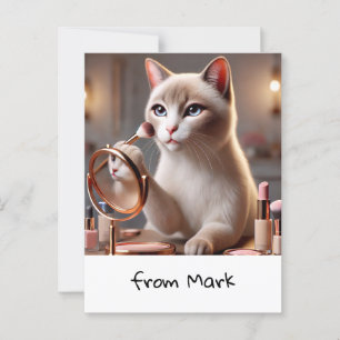 Postal Artista de maquillaje de gato perfecto para los am