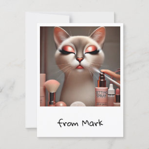 Postal Artista de maquillaje de gato perfecto para los am