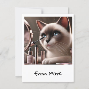 Postal Artista de maquillaje de gato perfecto para los am