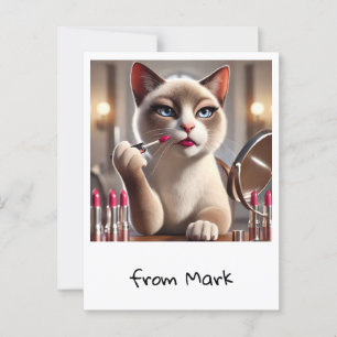 Postal Artista de maquillaje de gato perfecto para los am
