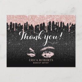 Postal Artista de Maquillaje de Pestañas Rose Gold Drips 