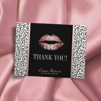 Artista de maquillaje Rosa Leopardo de los labios