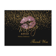 Artista de maquillaje Rosa menea sobre negro