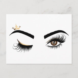 Postal Artista de maquillaje Wink Eye Queen Crown Lash Ex