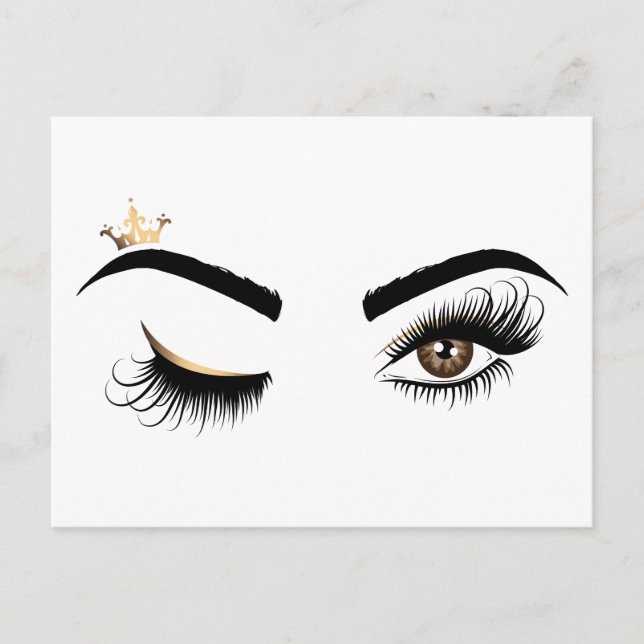 Postal Artista de maquillaje Wink Eye Queen Crown Lash Ex (Anverso)