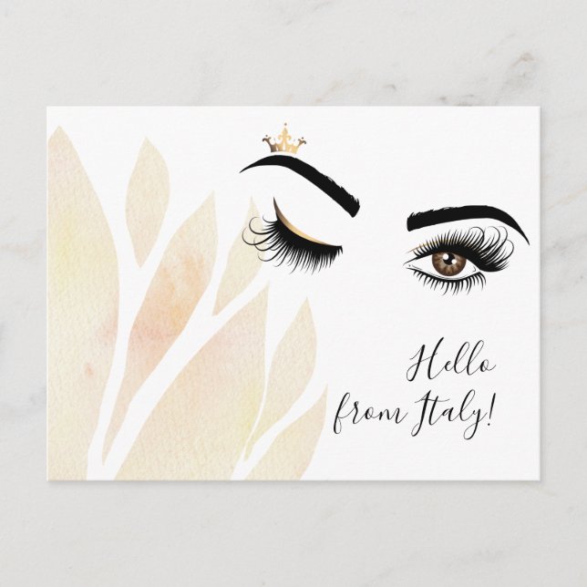 Postal Artista de maquillaje Wink Eye Queen Crown Lash Ex (Anverso)