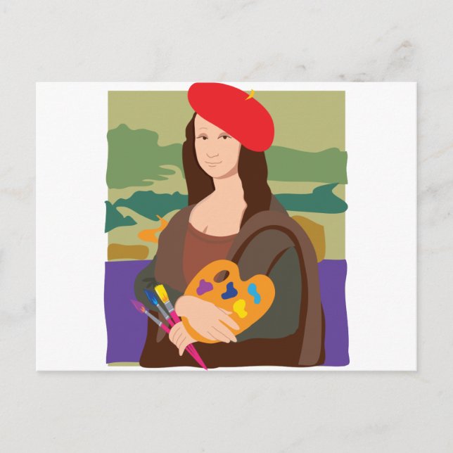 Postal Artista de Mona Lisa (Anverso)